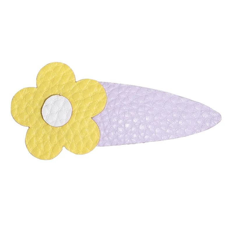 Lovely Heart-shaped Triangle Geometric PU Leather Hair Clips Fashion Bowknot Bangs Hairpins Infant Headwear Photo Props