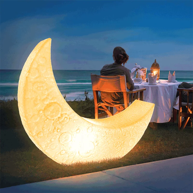 Design Waterproof 3d Moon and Stars Ramadan Led Motif Decorations Lights High Quality New Christmas Yellow Halloween Wedding Day