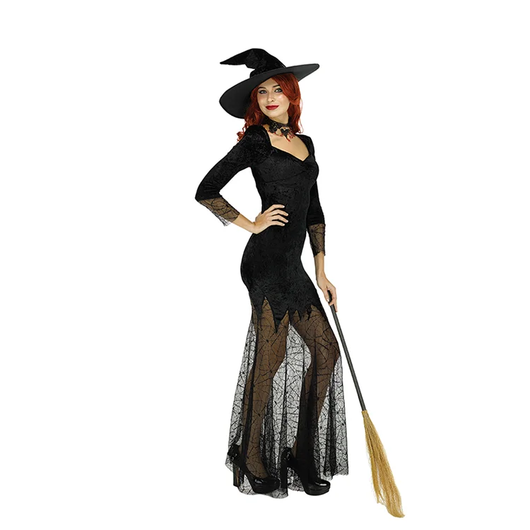 
Wholesale Fashion Girls Party Cosplay Witch Halloween Costume With Hat 
