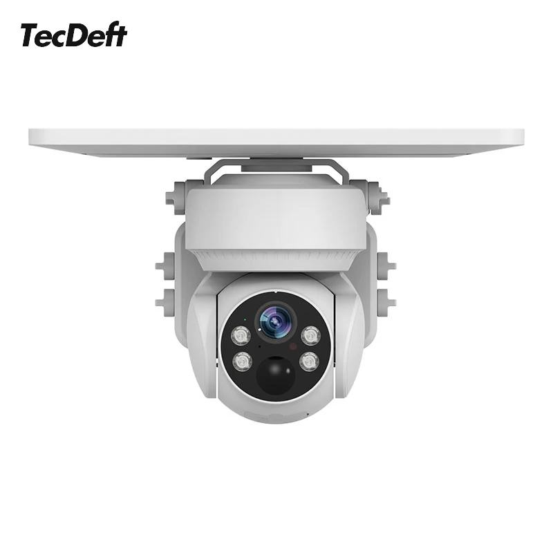Солнечная камера TecDeft 4G Sim-карта 1080P Hd Ip PTZ уличная безопасность беспроводная Sd-карта Pir Wifi Cctv на солнечных батареях