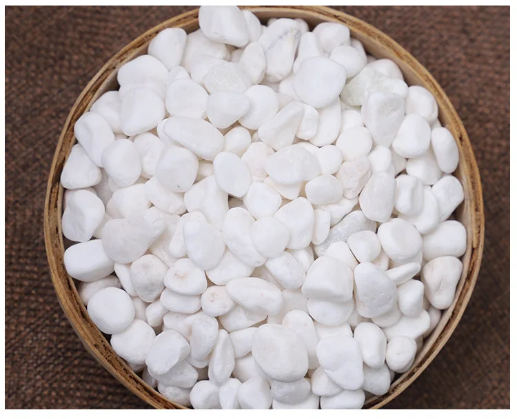 Wholesale good price white pebble tumbled snow white cobble stones for landscaping outdoor decoration