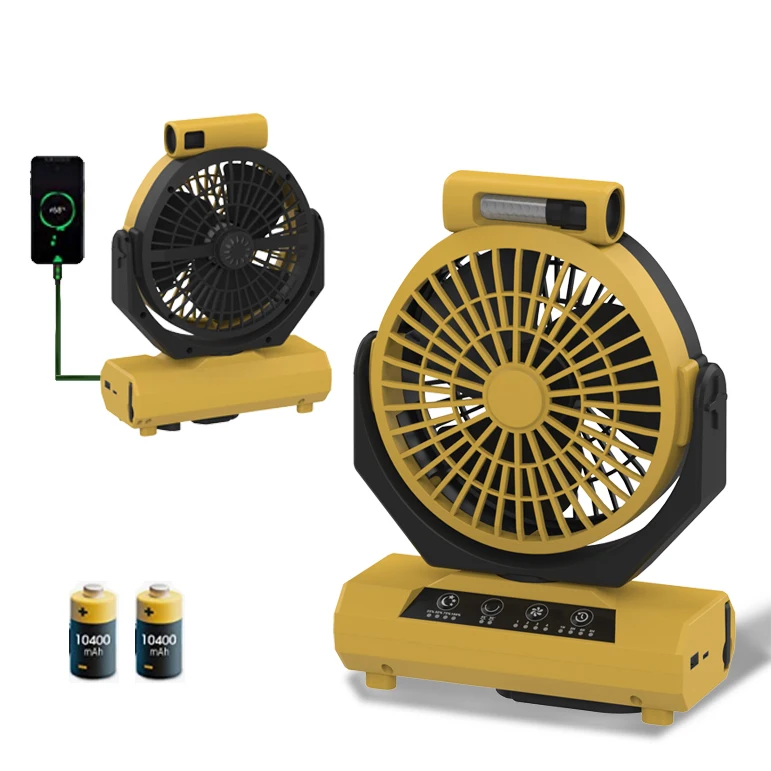 Portable Multifunction 20000mah Battery Desktop Circulator Wireless Ceiling with Led Lantern Rechargeable Camping Light with Fan