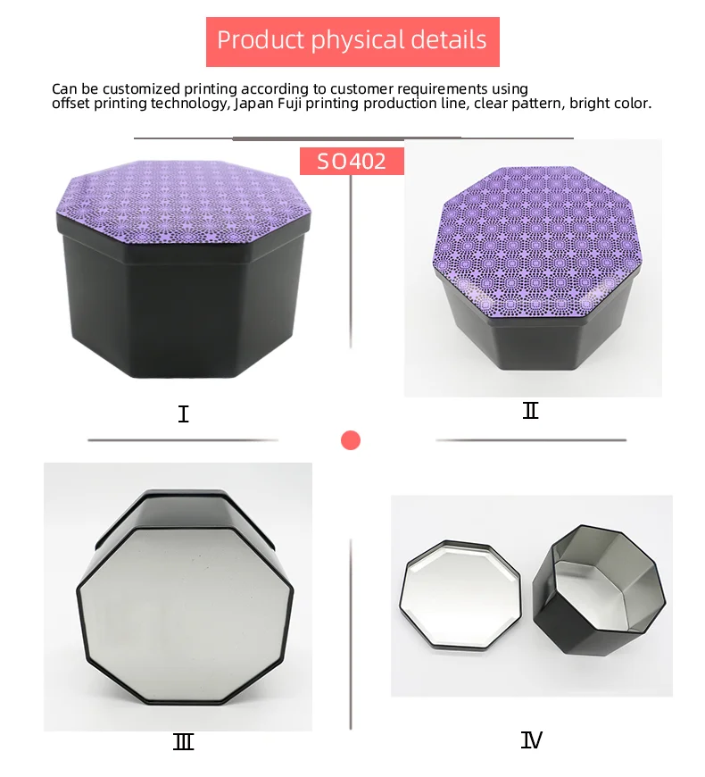 Stationery cookie box octagonal chocolate tin box chocolate packaging candy box tin cans