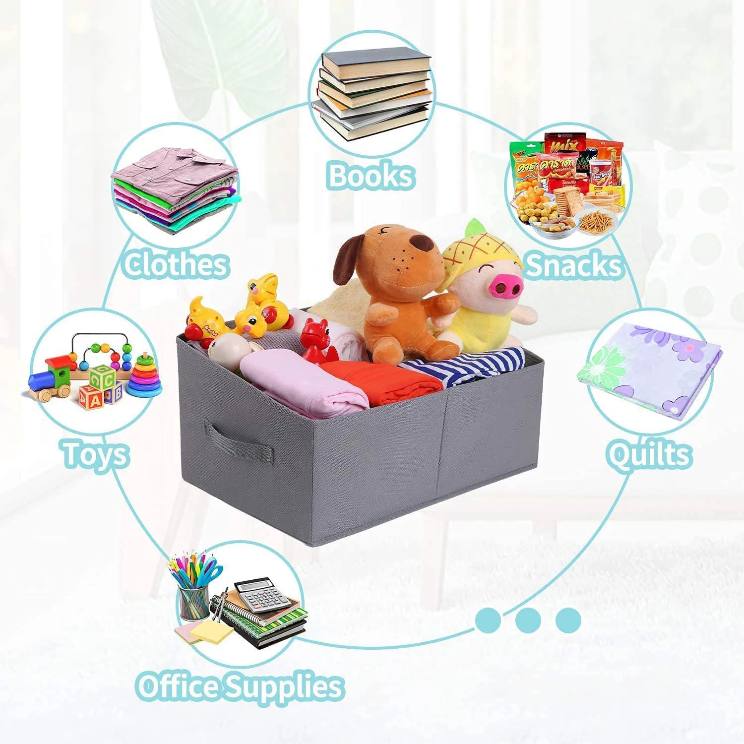 High Quality 3 Pack Trapezoid Closet Storage Baskets with Partition Supplier Foldable Open Storage Bins for Home Organization