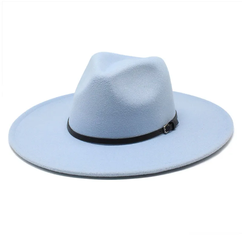 Wholesale Custom Fashion Unisex Wool Ladies Jazz Wide Brim Panama Hats Women Felt Suede Party Fedora Hats