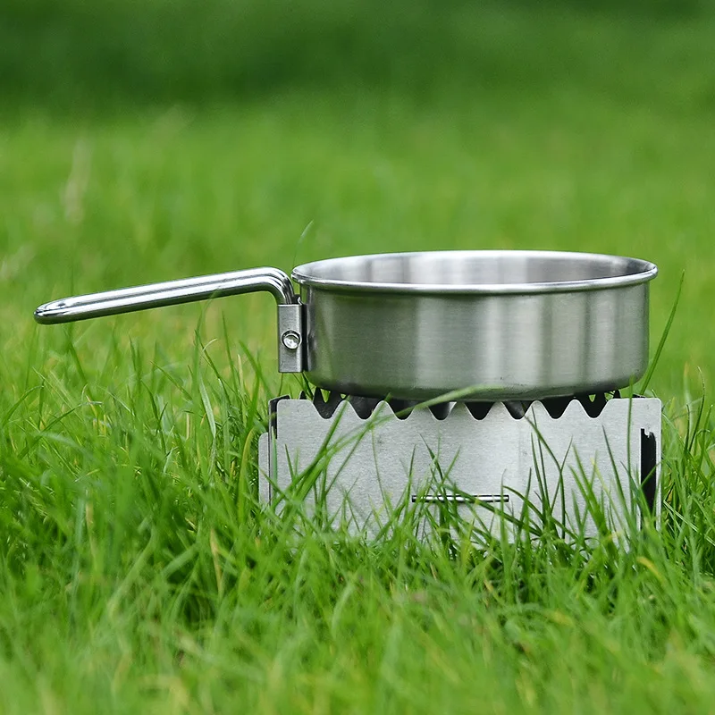 Outdoor Windscreen Stainless Steel Stove Mini Camping Portable Solid Fuel