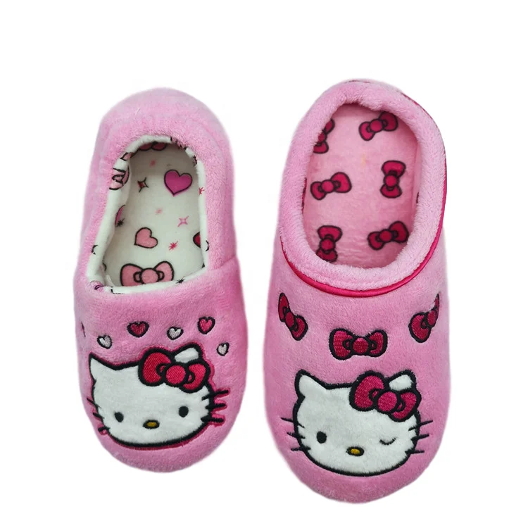 
Hello kitty velvet indoor slippers children house shoes 