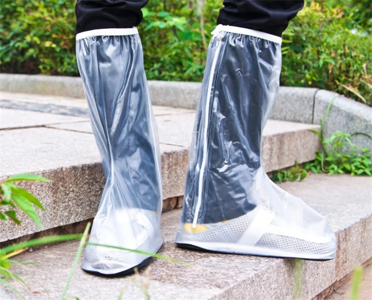 Reusable Waterproof Rain Shoe Covers Boots Flat Overshoes Covers Anti-Slip PVC Hiking Boot Covers