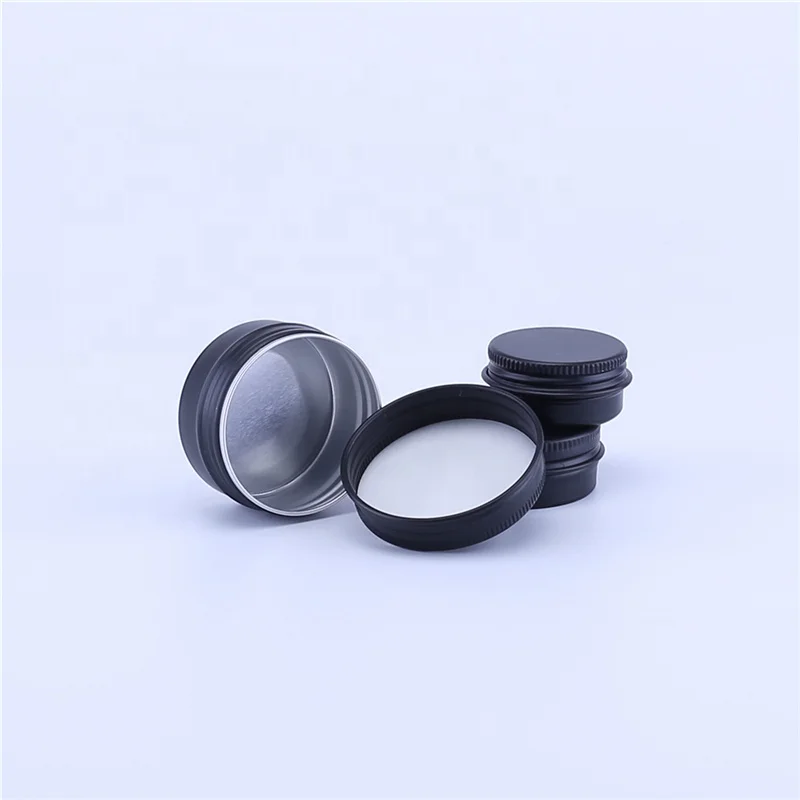 wholesale matte black 10g 15g 20g 30g 60g 100g cosmetic cream scent candles aluminum tin jars