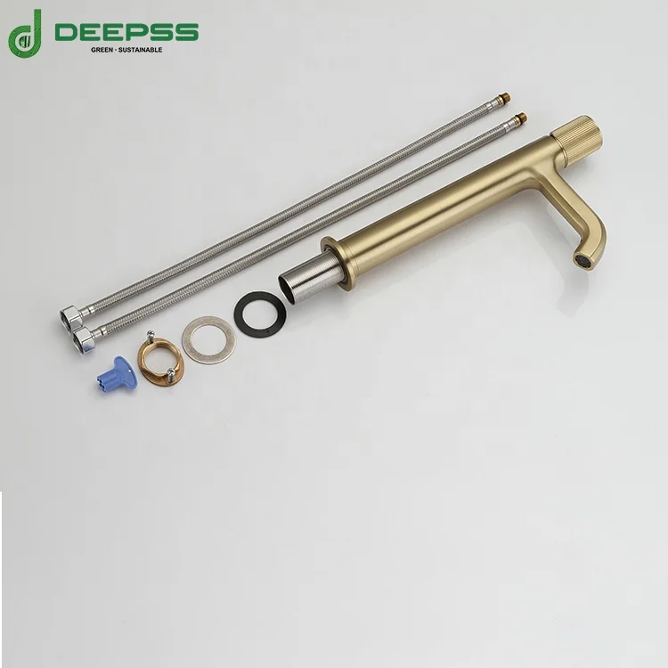 DEEPSS professional faucet manufacture modern brushed deck mounted cold hot water tap bathroom fauctes