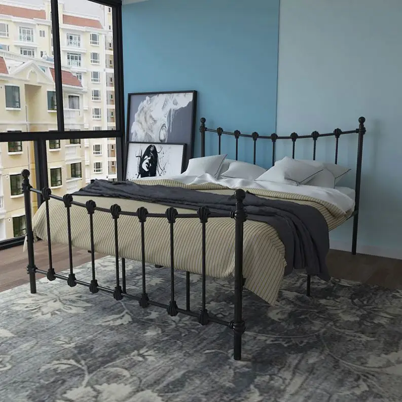 European Modern Minimalist Wrought Iron Princess Double Bed Creative Design Of Bed Frame
