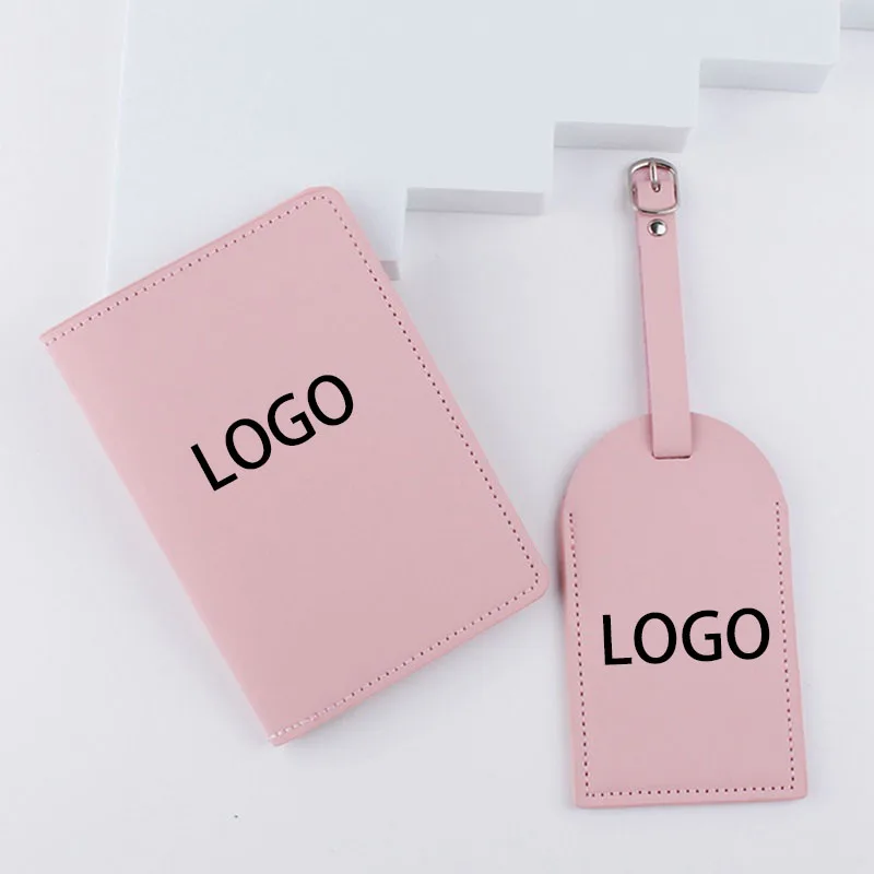 Hot Selling Travel Pu Leather Luggage Tag And Passport Holder Custom Passport Holder Set