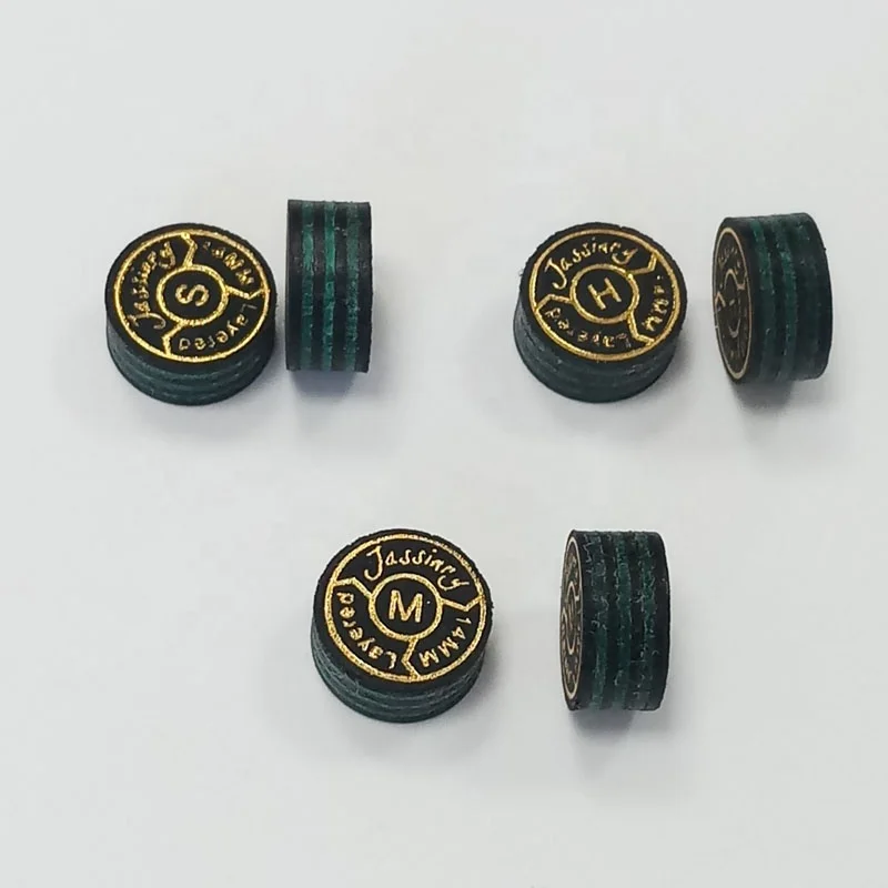 Original Jassinry 14mm cue tips S/M/H hardness black and green billiard tip Pool stick tips 7layers pigskin Billiard accessories