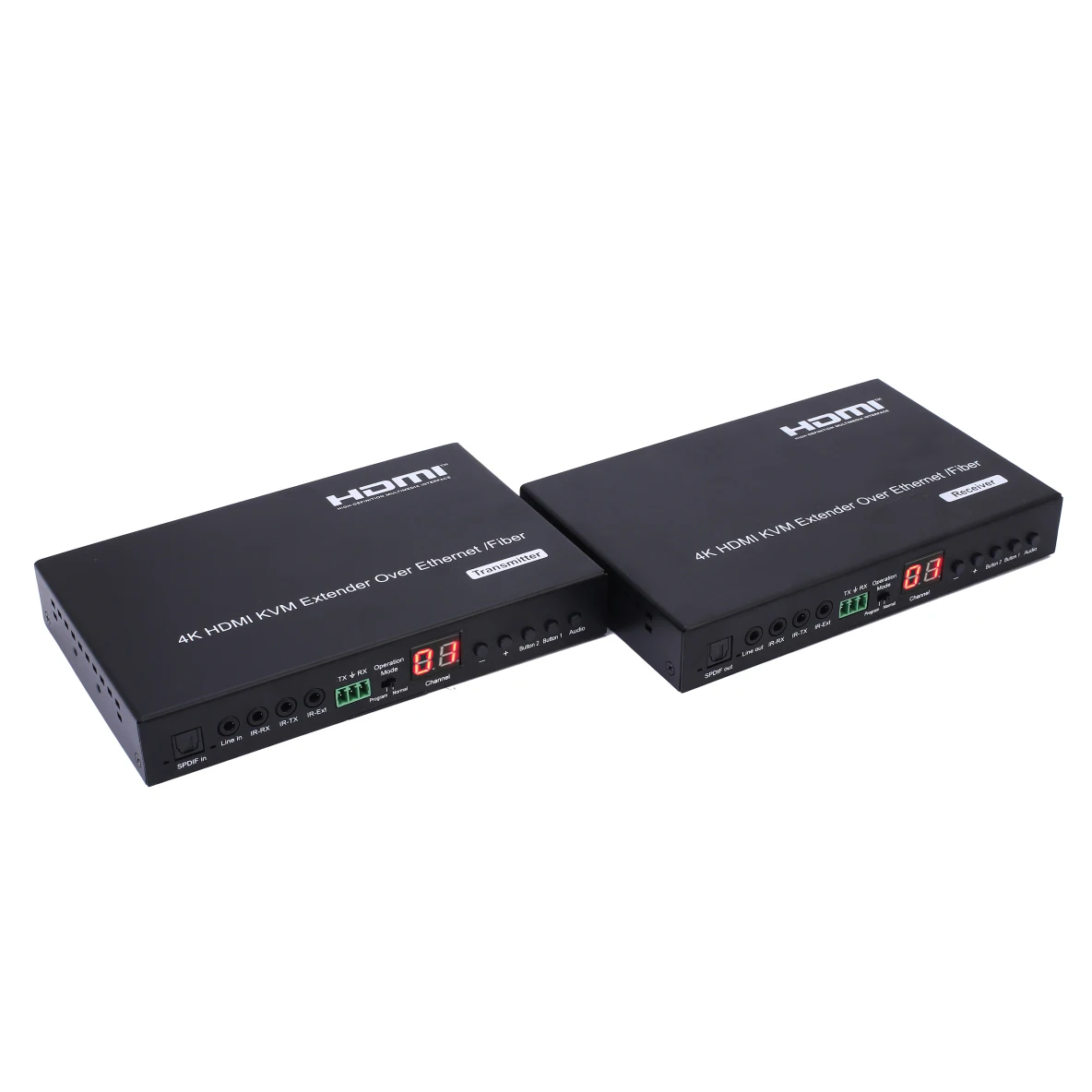 4K Low latency kvm hdmi extender over IP/Fiber ,With RS232, Remote, LED