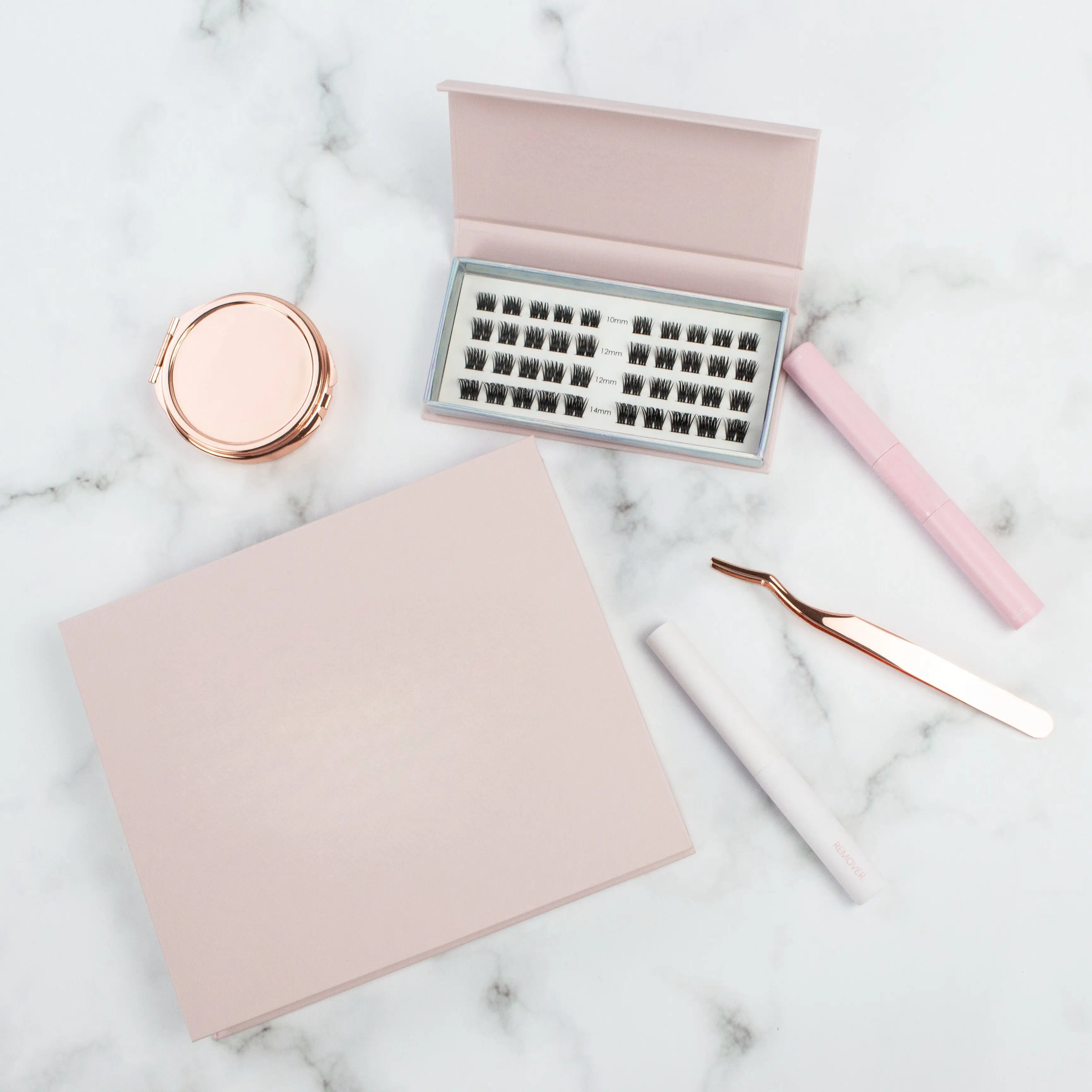 individual DIY Lash Extension Kit with Lash Glue and Remover reusable 2-3 times Private label wispy vegan cluster lashes kit