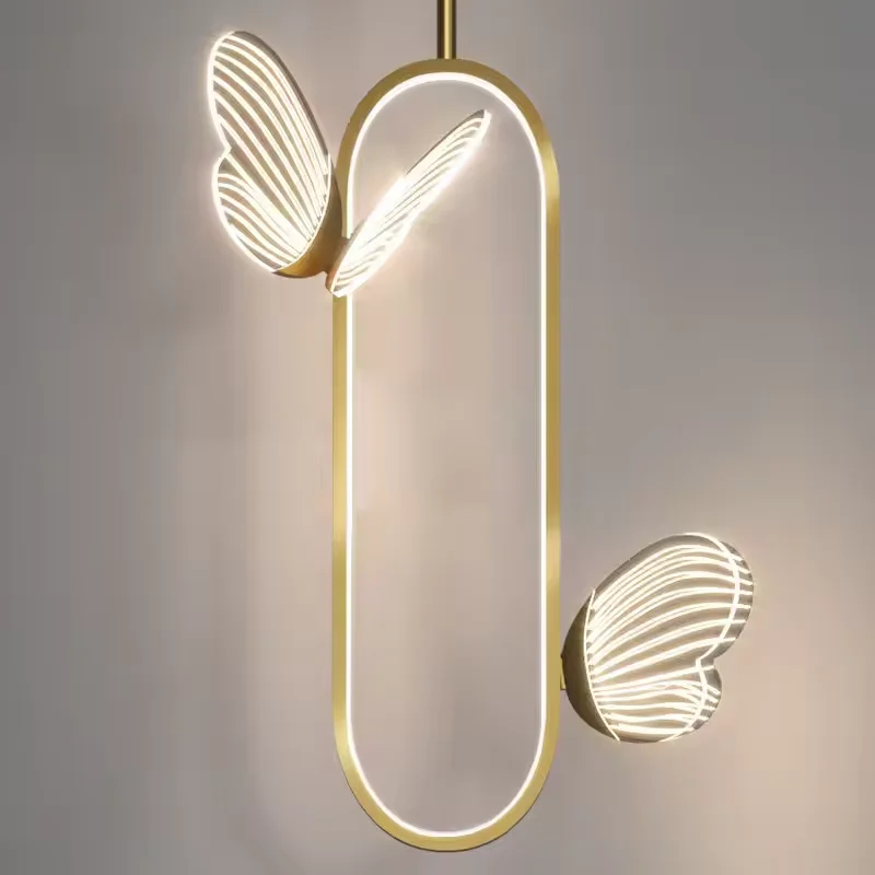 Bedside Modern Living Room Decoration Butterfly LED Pendant Wall Lights Nordic Indoor Lighting Ceiling Lamp