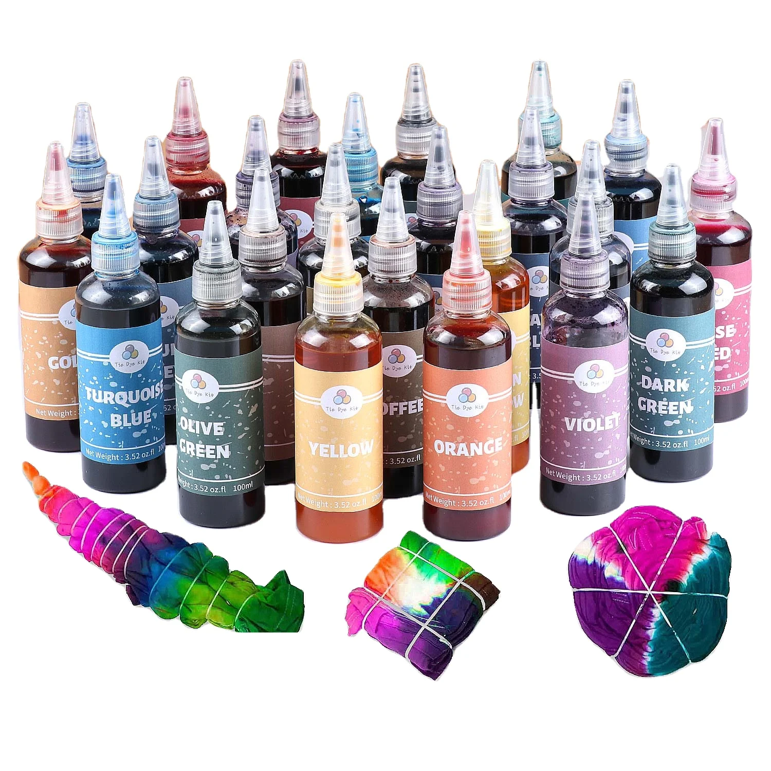 Tie Dye Kit, 24 Colors Tie Dye Shirt DIY Fabric Dye for Women, Kids, Men  for Family Friends Group Party Supplies