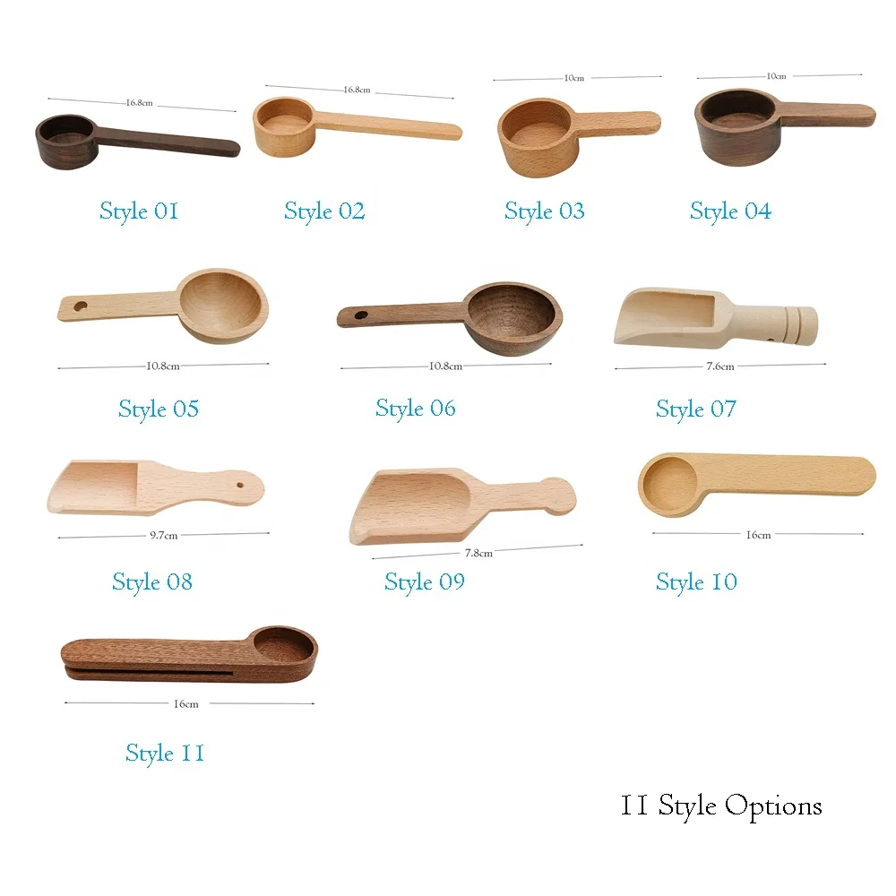 Personalized Logo Wooden Scoops Bath Salt Spoon Candy Flour Measuring Spoon Tbsp Gift Souvenir Favor