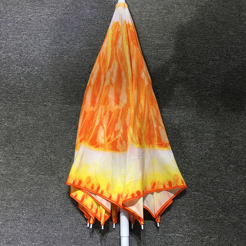 Promotion polyester orange fruit design printing customized beach umbrella