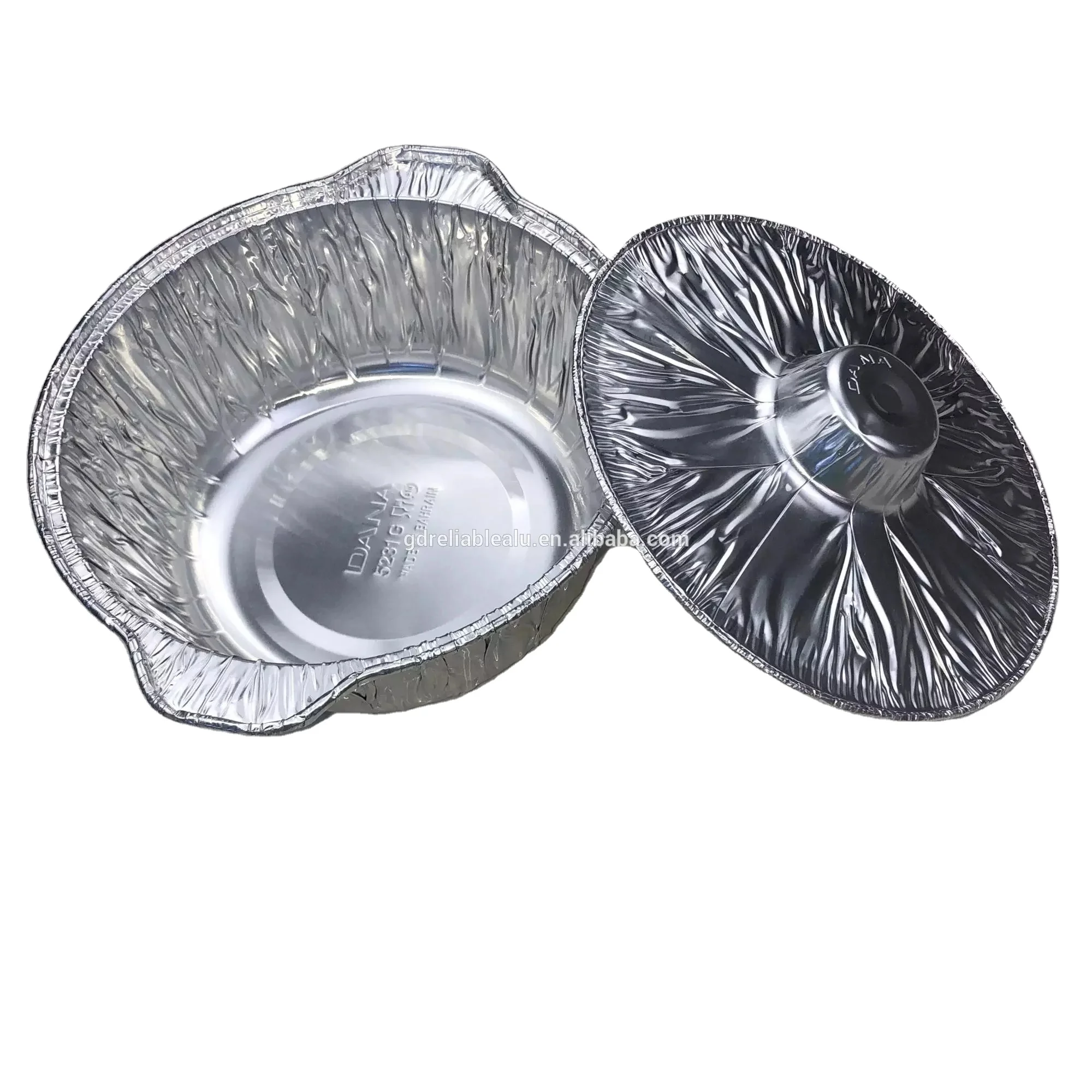 LFGB certificate food grade Customized special shape round disposable aluminum foil food container hot pot trays