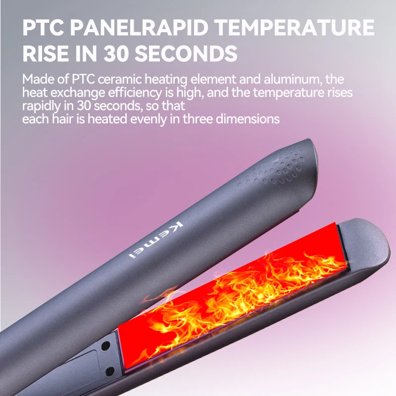 Kemei Km-2222 New Arrival Household Professional Electric Curly Hair Iron 2 In 1 Hair Straightener