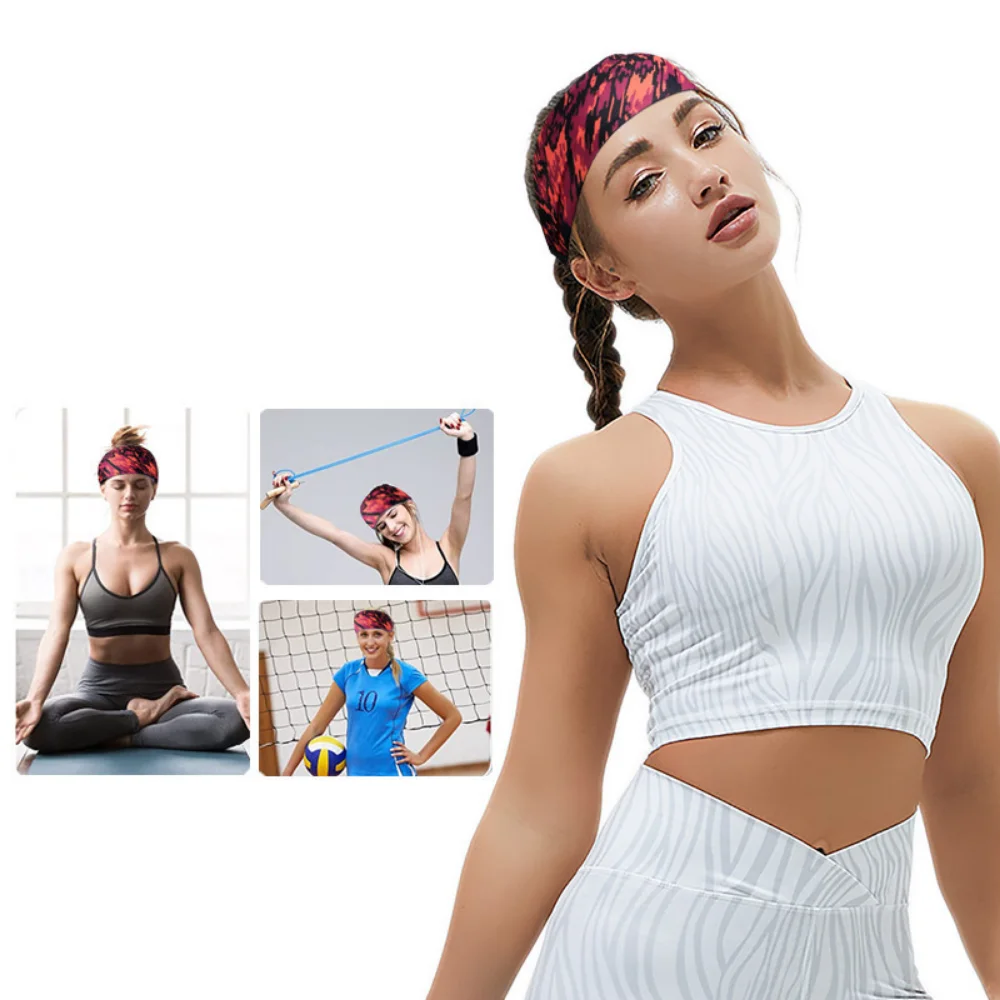 Men Sport Headband Cheap Basketball Custom Fitness Hair Band Plain Elastic Non Slip Sweat Yoga Head Band Baseball Cycling