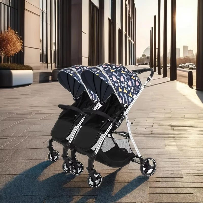 SeaMind 3-in-1 Baby Stroller Four-Wheel Portable Buggy with Alloy and Plastic Frame Four-Wheel Design