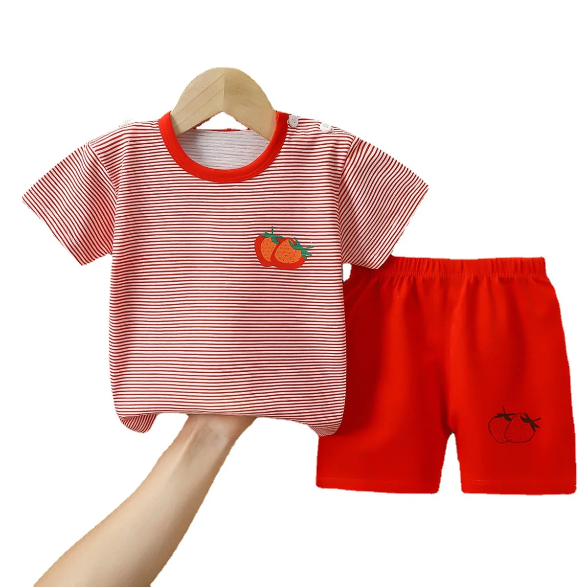 Baby Boy Girls 2pcs Clothes set Children Short Sleeve T Shirt and Shorts Suit 1-7 Years Old Kids Summer Pajamas Casual Set