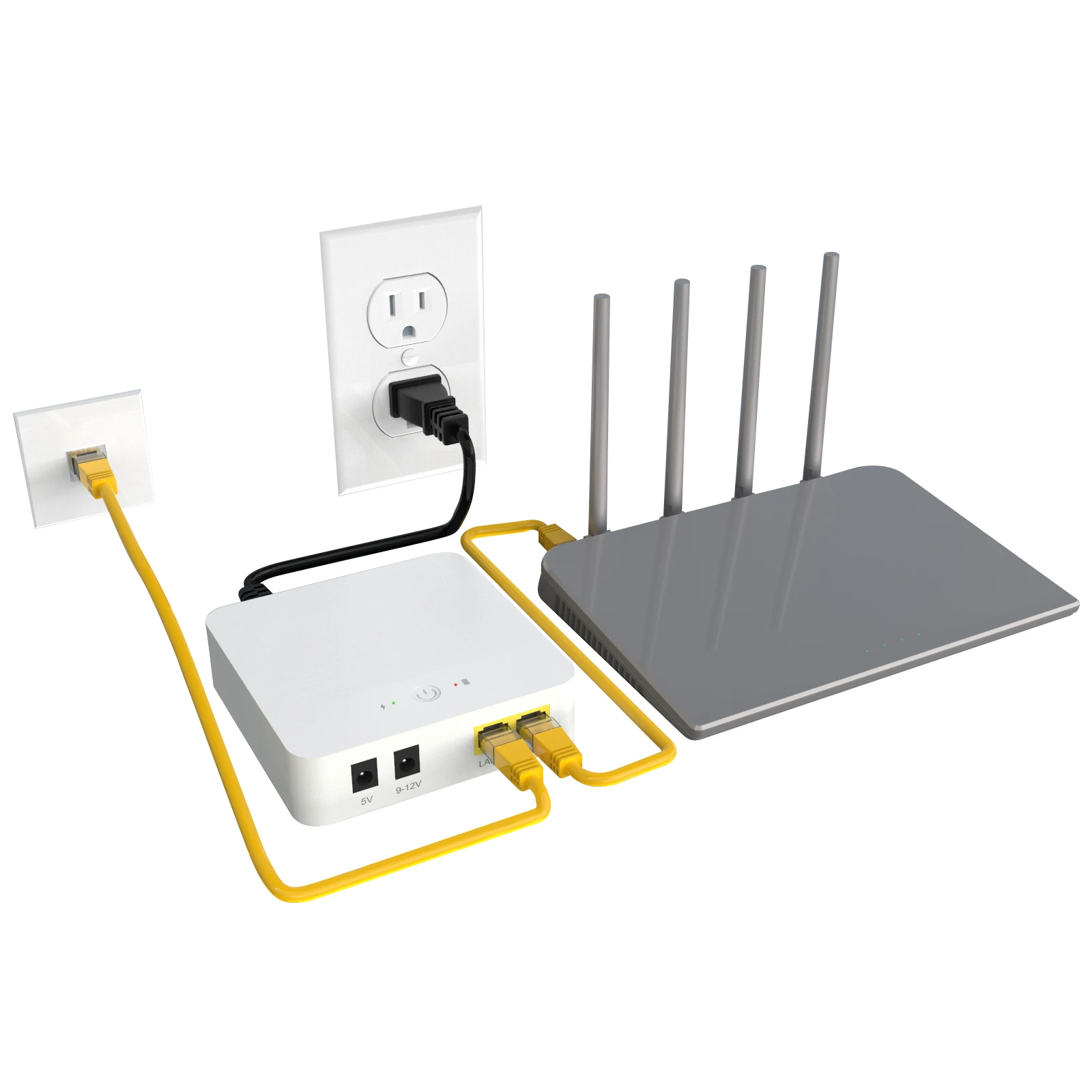 WGP POE mini ups 9v 12v множественный Выход dc источник питания 24V 48V гигабитная Сеть Портативные мини для Wi-Fi маршрутизатора