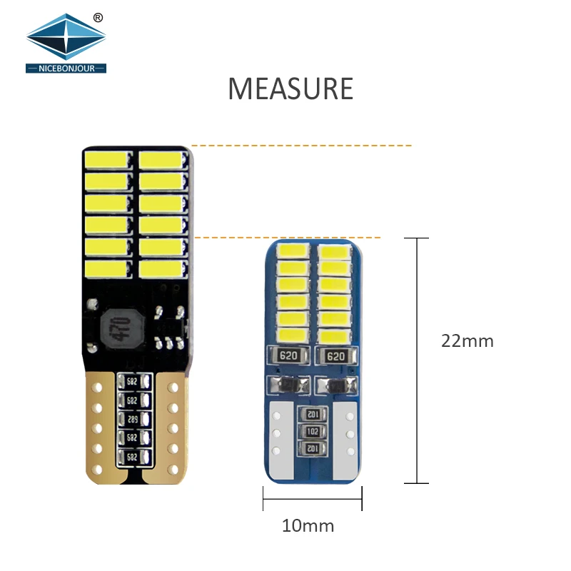 T10 W5W Led Light 194 Led T10 W5W Reading Lights Trunk Lamp Parking Car Door Lights Led Interior Bulb 12V