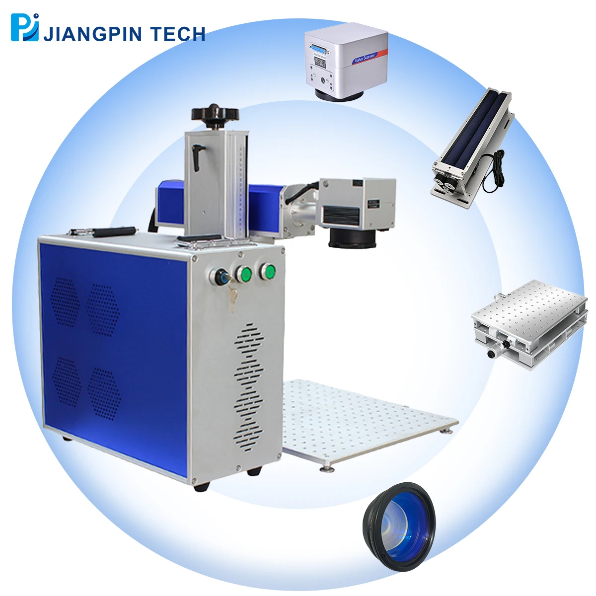 2024 New Model JPT Raycus Max 20w 30w 100w  2.5d 3d  Fiber Laser Marking Machine With Rotary For Jewelry Metal