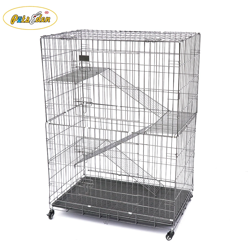 
2/3/4 Layer Large Metal Cat Cages Animal Cage with Plastic Tray 