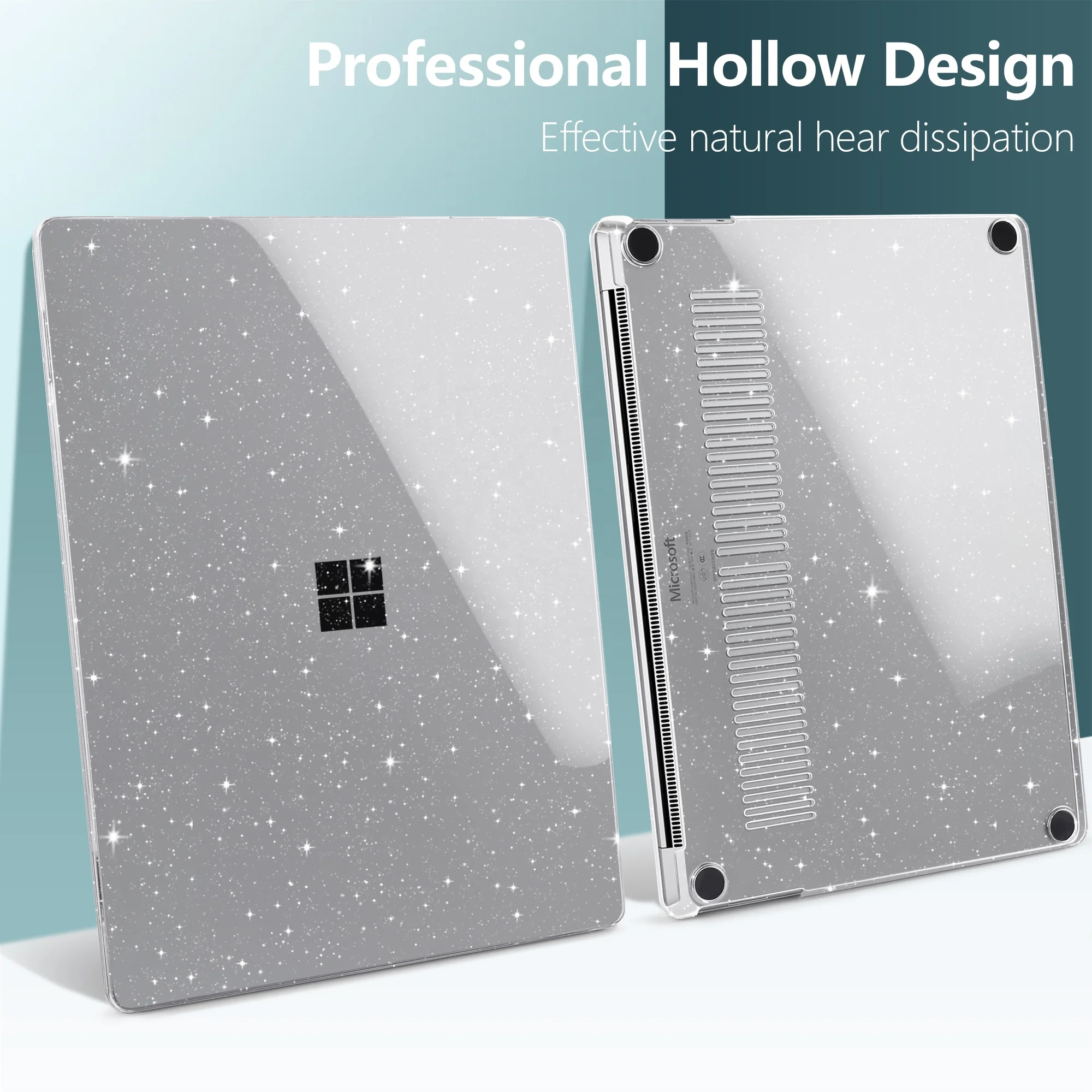 Crystal Hard PC Glitter Blingbling full back cover protect  Laptop case for  Microsoft Surface 3 4 5 13.5 inch model 1868 1951