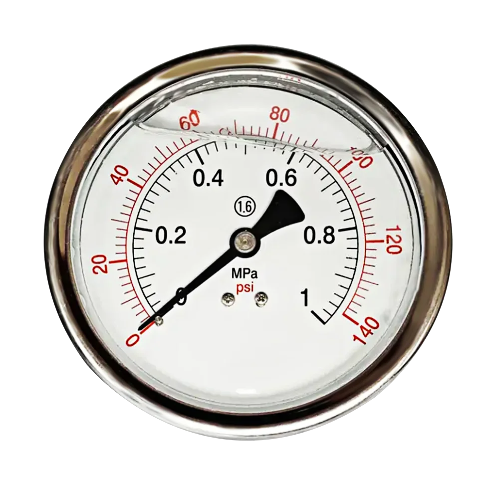 YN60 series oil filled   back  connection flange Stainless Steel Pressure Gauge