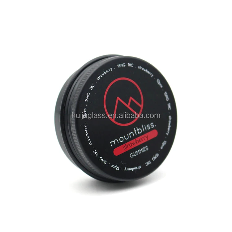 Black 15g 30g empty saffron tin boxes small saffron metal box round packaging saffron tin cans for gift