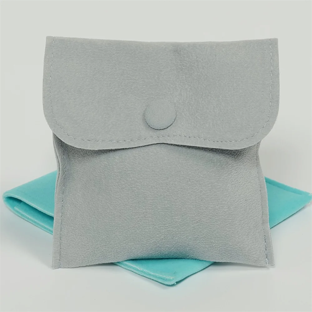 YCX Hot Sale Microfiber Jewelry Packaging Pouch And Box 9*9CM Custom Logo Suede Jewellery Pouch bag For Gift Packaging