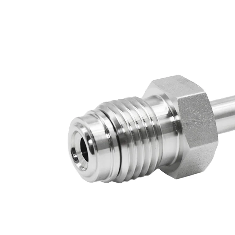 High Quality 316L Stainless Steel VCR Metal Gasket Face Seal Straight Through Adapter VCR to NPT Straight Through Fitting
