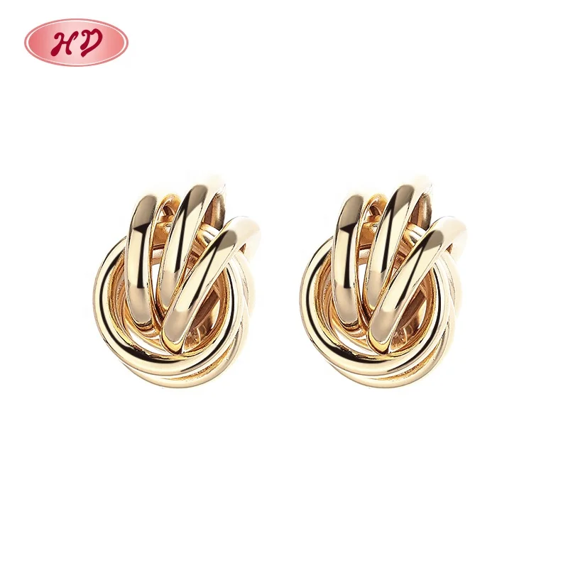 Wholesale Earrings Women 18K Gold Plated Stud  Earrings Fashion Jewelry For Women Bijouterie Joyeria Bisuterias Oro