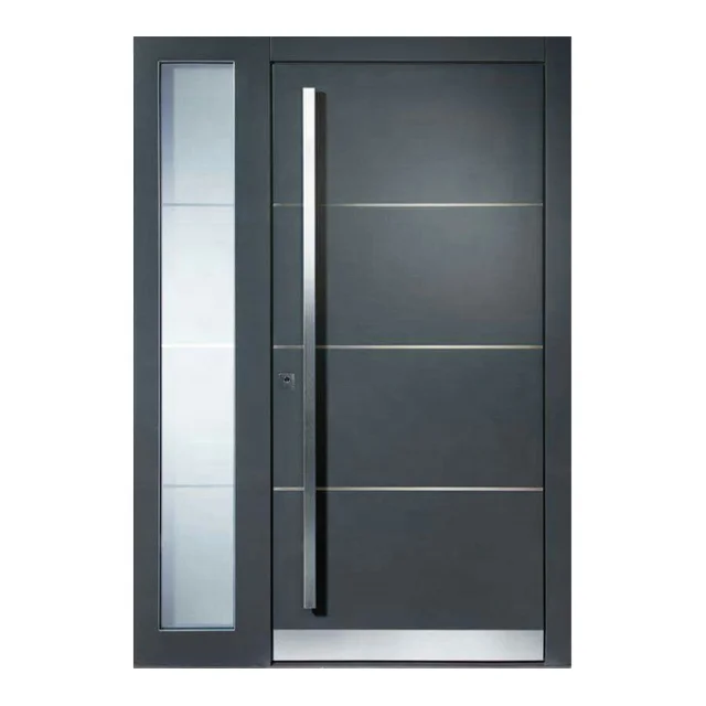 Windproof House Entry Door Aluminum Frame Panel Bulletproof Security Doors