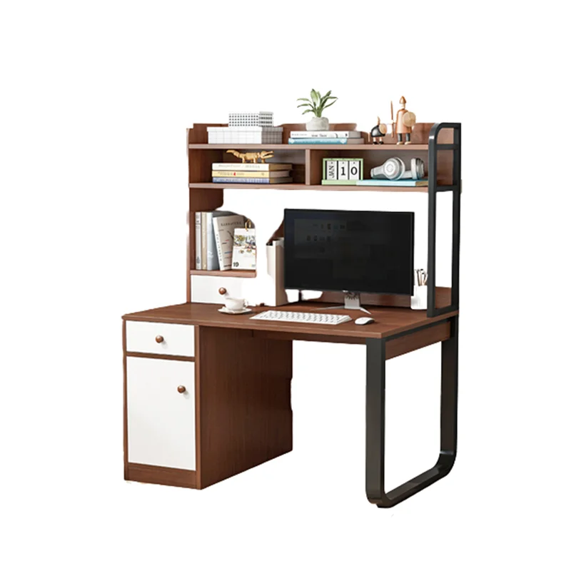 Amazon hot selling computer desk with bookshelf all-in-one table small desktop bedroom study desk office table
