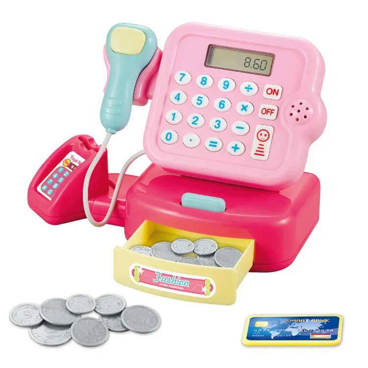 Cashier Toys Shopping Pretend Play Money Machine Supermarket Cash Register Toy for Kids
