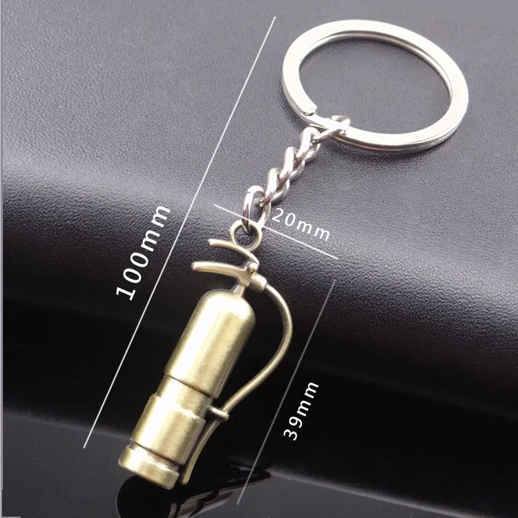 Creative 3D Mini Fire Extinguisher Metal Keychain Company Activities Keychain