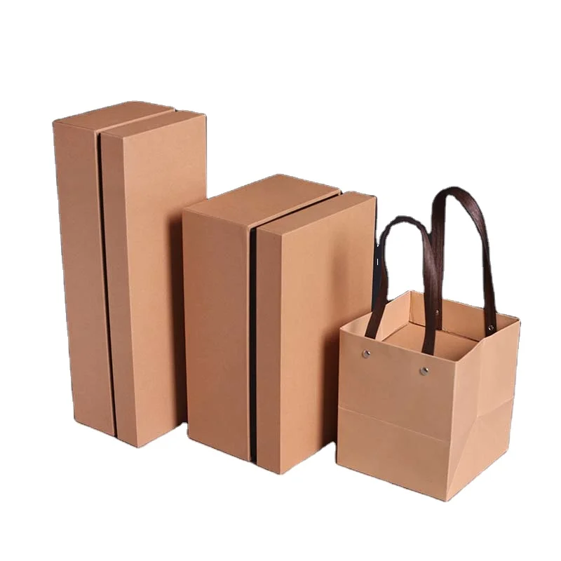 Kraft paper material cheap price packing gift box for vase