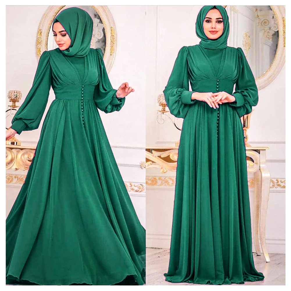 2021 Latest new chiffon abaya pleated abaya muslim dress kaftan dubai turkish dresses islamic clothing