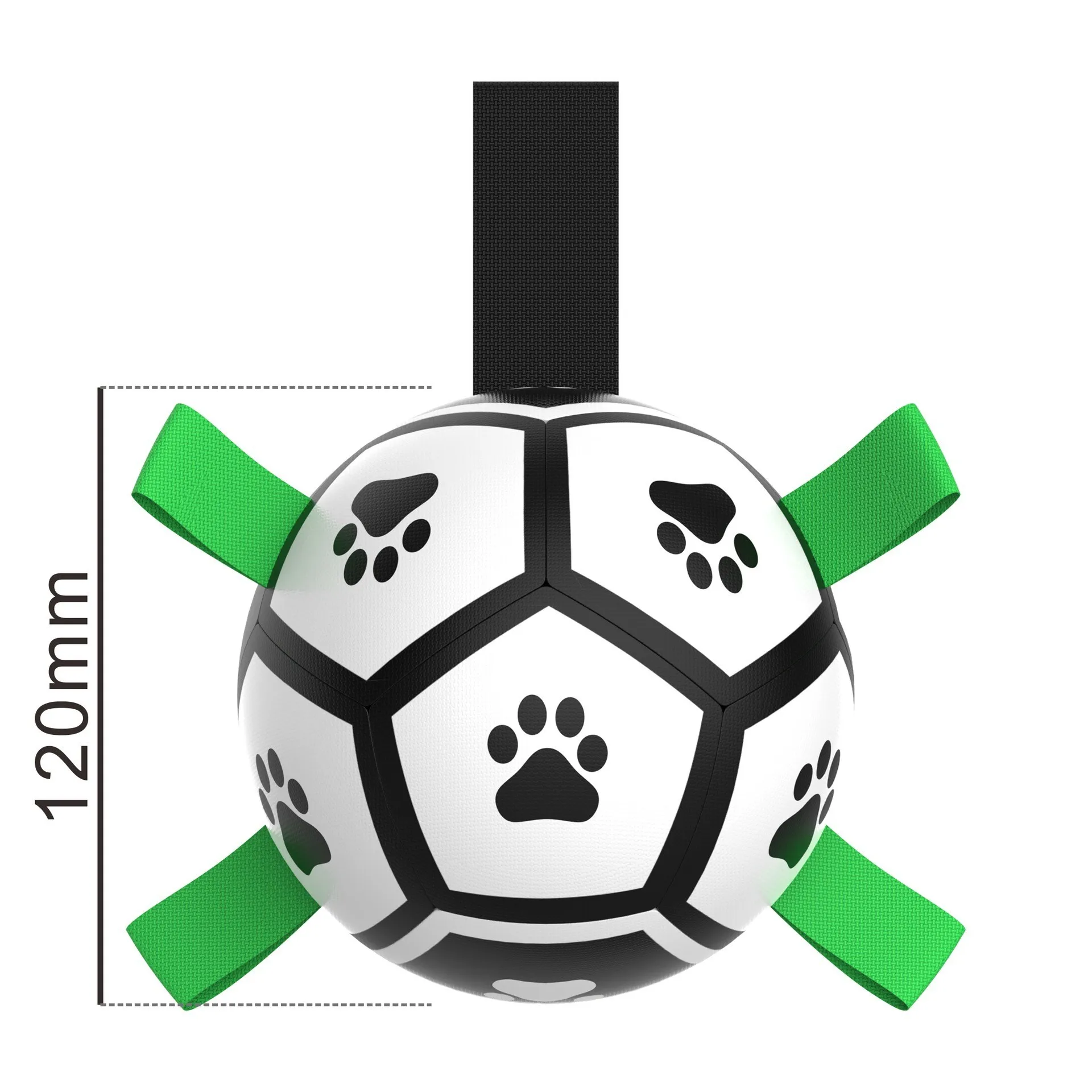 Kinyu Original Pet Supply Hot Pet Product PU Nylon Winding Interactive Football Dog Toys Dog Soccer Ball with Tabs Free Pump