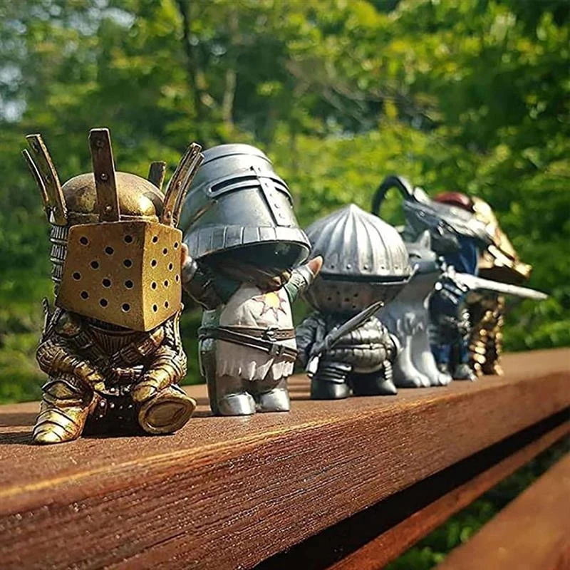 
Dropshipping Miniature Lovely Home Garden Decoration Outdoor Knight Dwarf Sculpture 