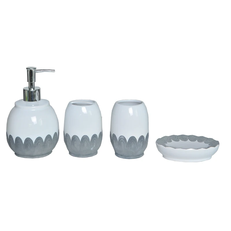 Ceramic 4PCS Bath Set Bathroom Accessories Set