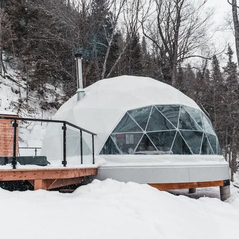Высококачественные водостойкие купольные палатки Igloo из ПВХ с геодезическим покрытием, зимняя купольная палатка для кемпинга на открытом воздухе