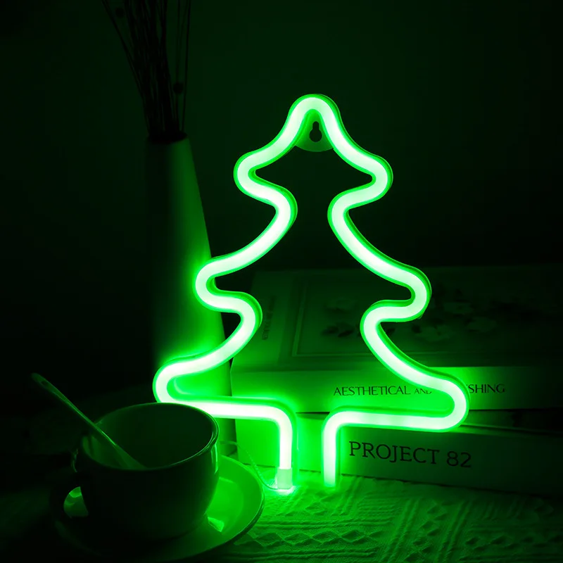 Wall Art Sign Battery/USB Decoration Lightning Hanging Night Lamp Led Custom Christmas Neon Sign Light For Wall Bedroom Party