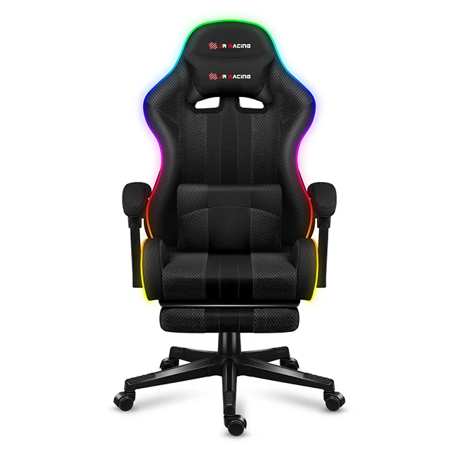 Wholesale Black Silla Gamer Racing Chair RGB Gaming Chair Computer Gamer Chair PC With Footrest